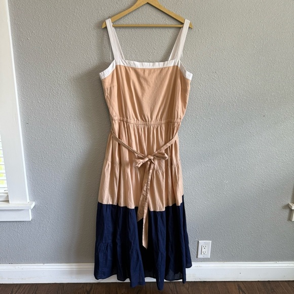 Lane Bryant Square Neck Colorblock Maxi Dress Size 22‎ NWT Blue & Tan - Picture 3 of 8